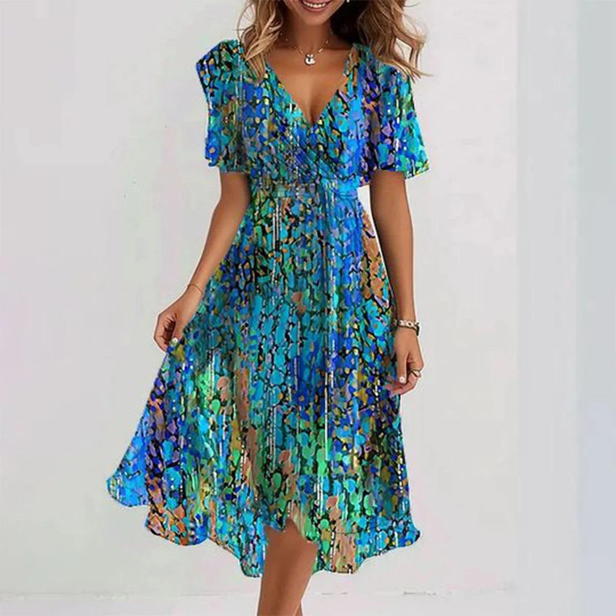 Juniper - Vibrant Abstract Midi Dress