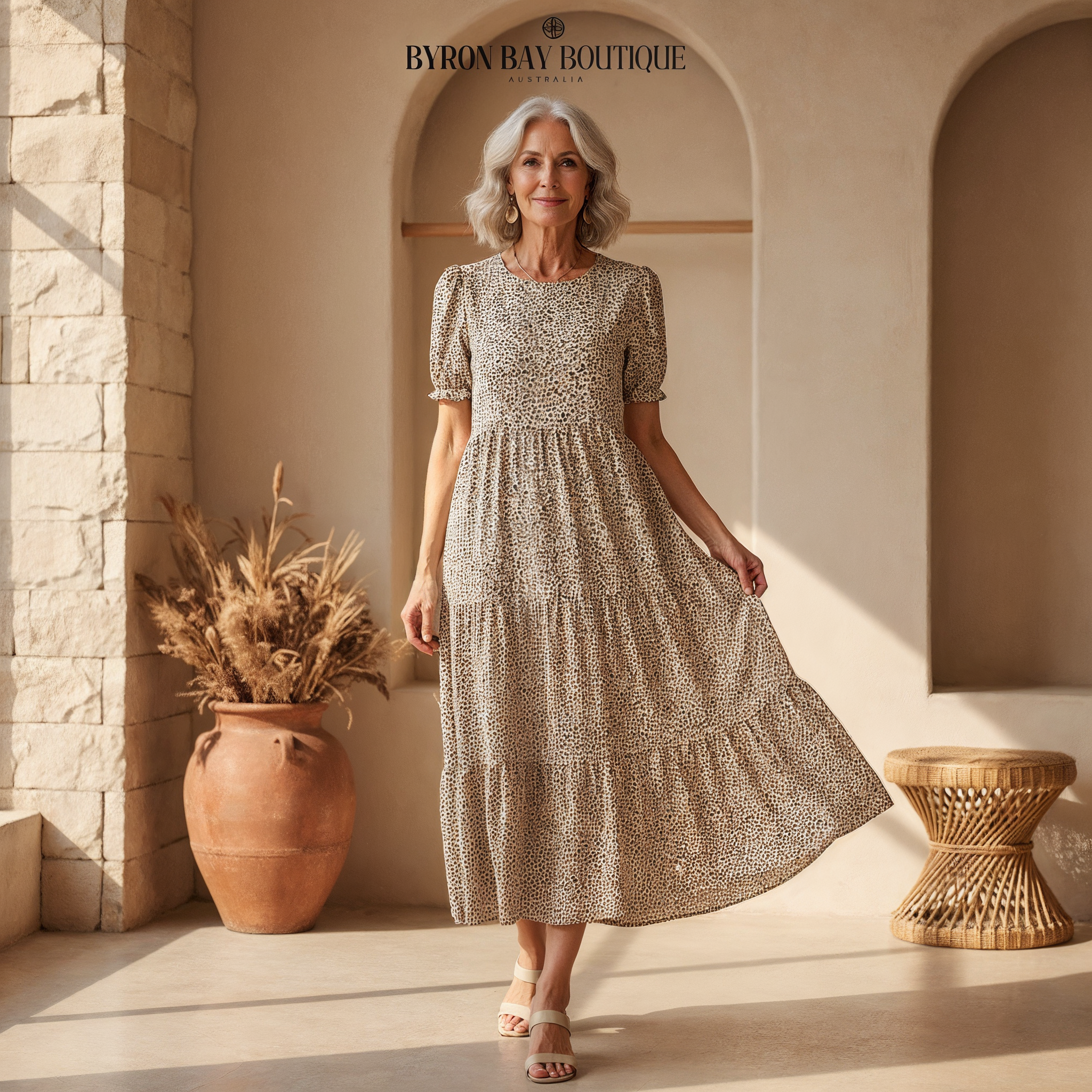 Raiza - Tiered Puff Sleeve Dress