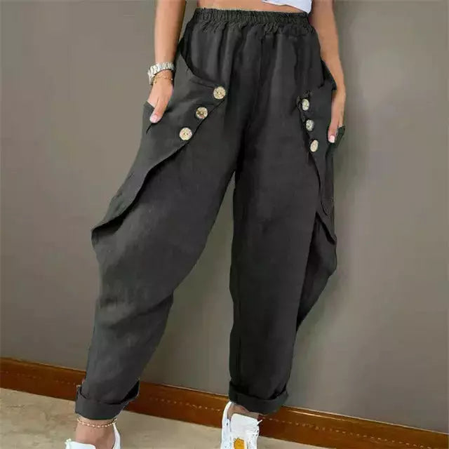 Zavira - Buttoned Stylish Pants 
