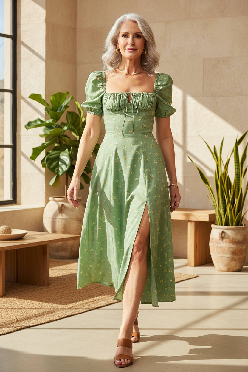 Aviana - Bloom Puff Sleeve Dress 