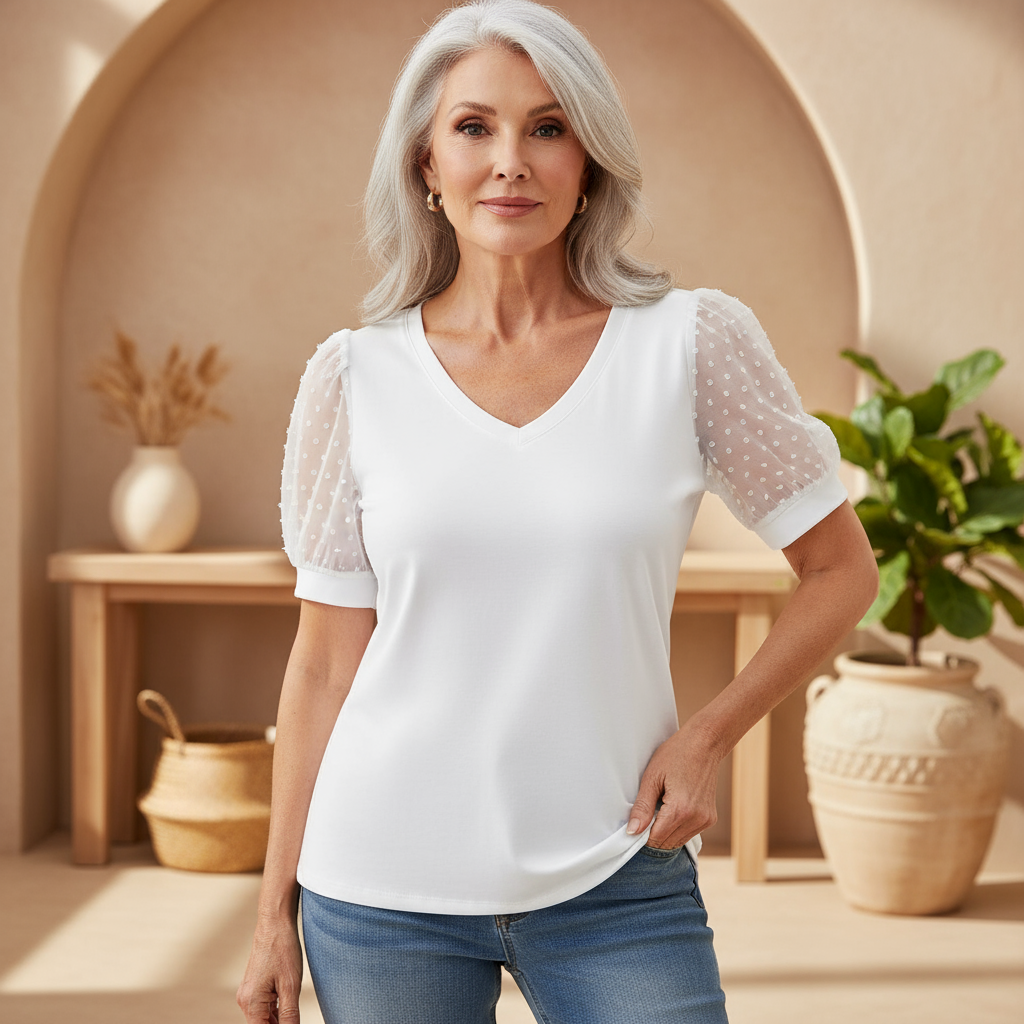 Lumiera - Elegant Puff-Sleeve Top